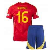 Echipament fotbal Spania Rodri Hernandez #16 Tricou Acasa European 2024 pentru copii maneca scurta (+ Pantaloni scurti)